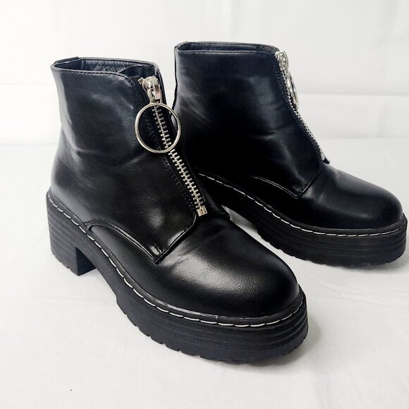 Seven 7 Zoe Black Platform Boots - Picture 8 of 9